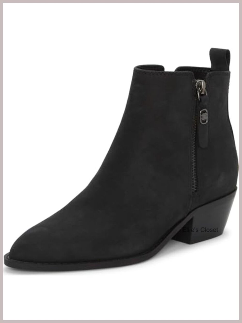 Lucky Brand Ailein Leather Ankle Bootie Almond Toe Stack Heel Fall Boot